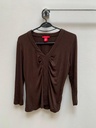 Solid V neck brown top