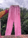 Pink Casual Straight Pants