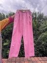 Pink Casual Straight Pants