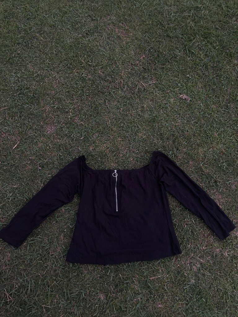 Black half shoulder shirt