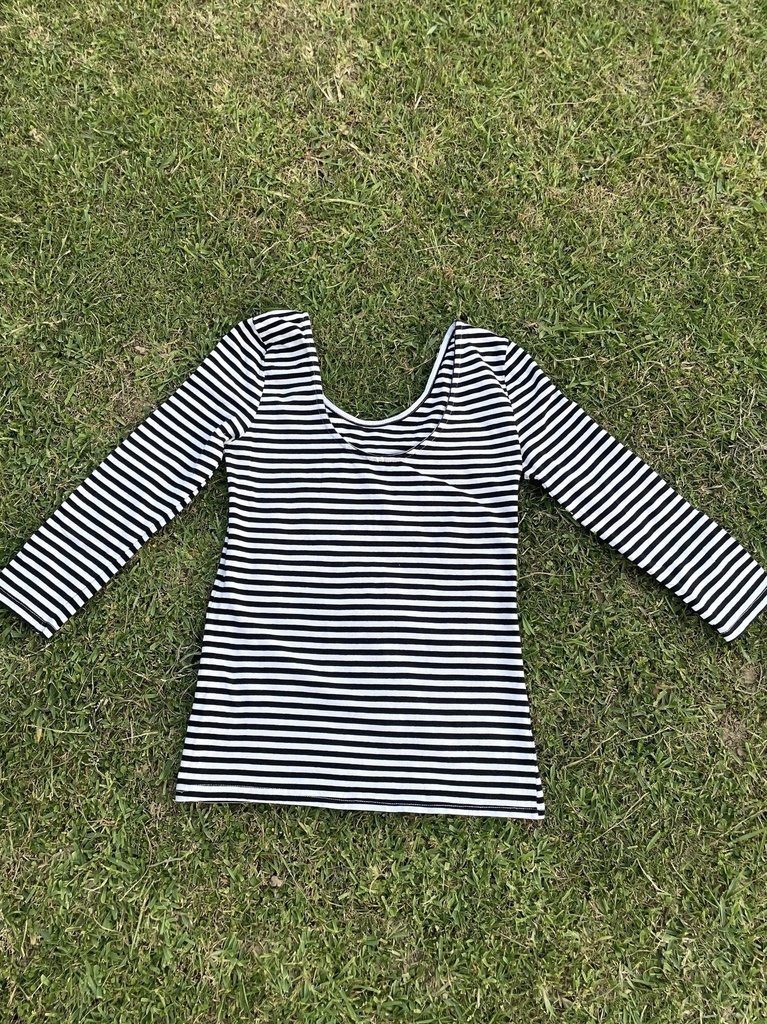 black and white stripped shirt
