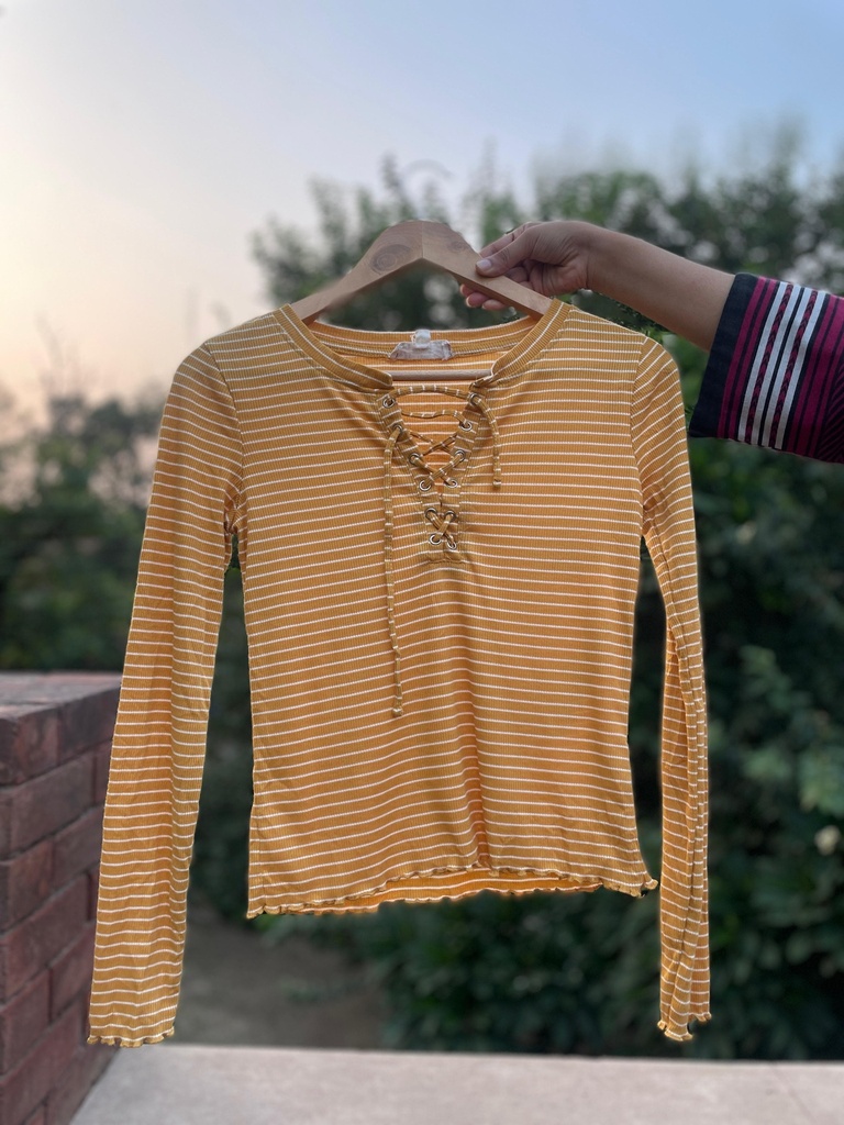 Yellow stripped shirt