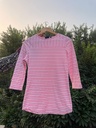pink and white stripped shirt