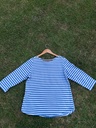 blue white stripped shirt