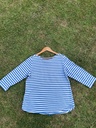 blue white stripped shirt