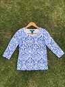 blue printed shirt