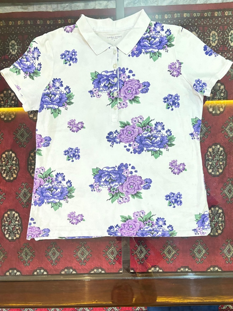 Printed Floral Polo T-Shirt