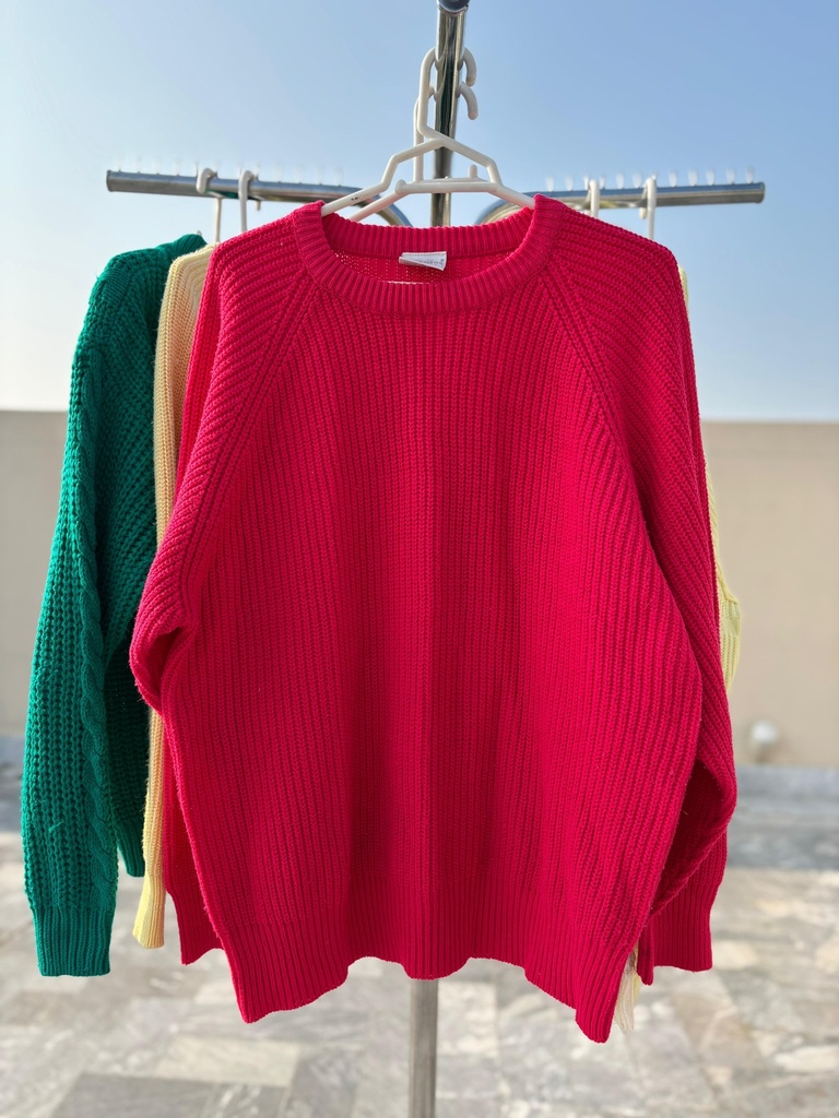 Fuchsia Knitted Sweater