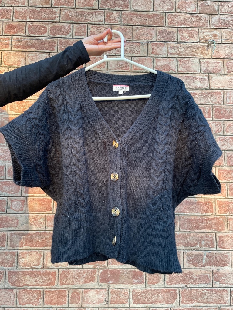Black Crop Cardigan