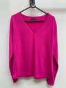 Hot pink V neck shirt
