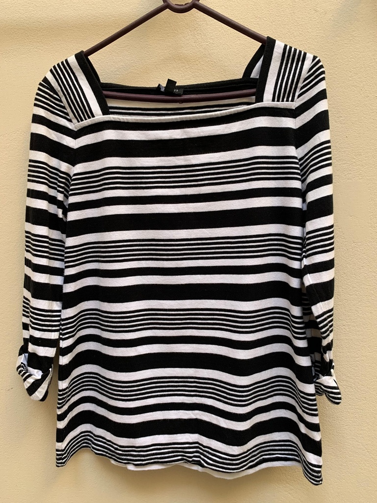 Black and white striped top