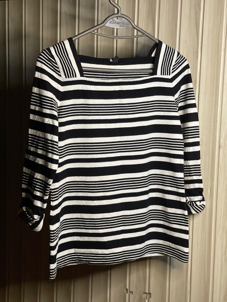 Black and white striped top