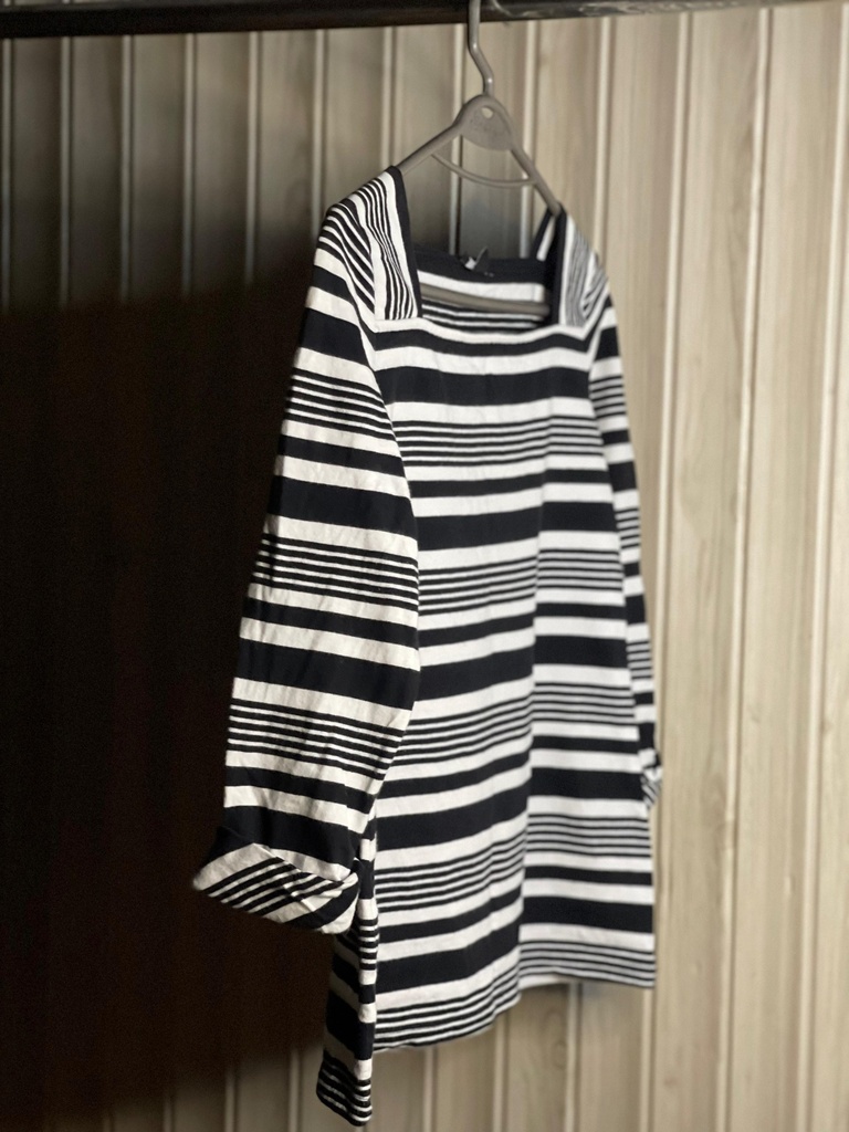 Black and white striped top