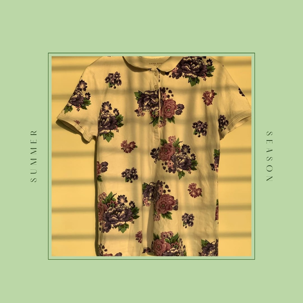 Printed Floral Polo T-Shirt