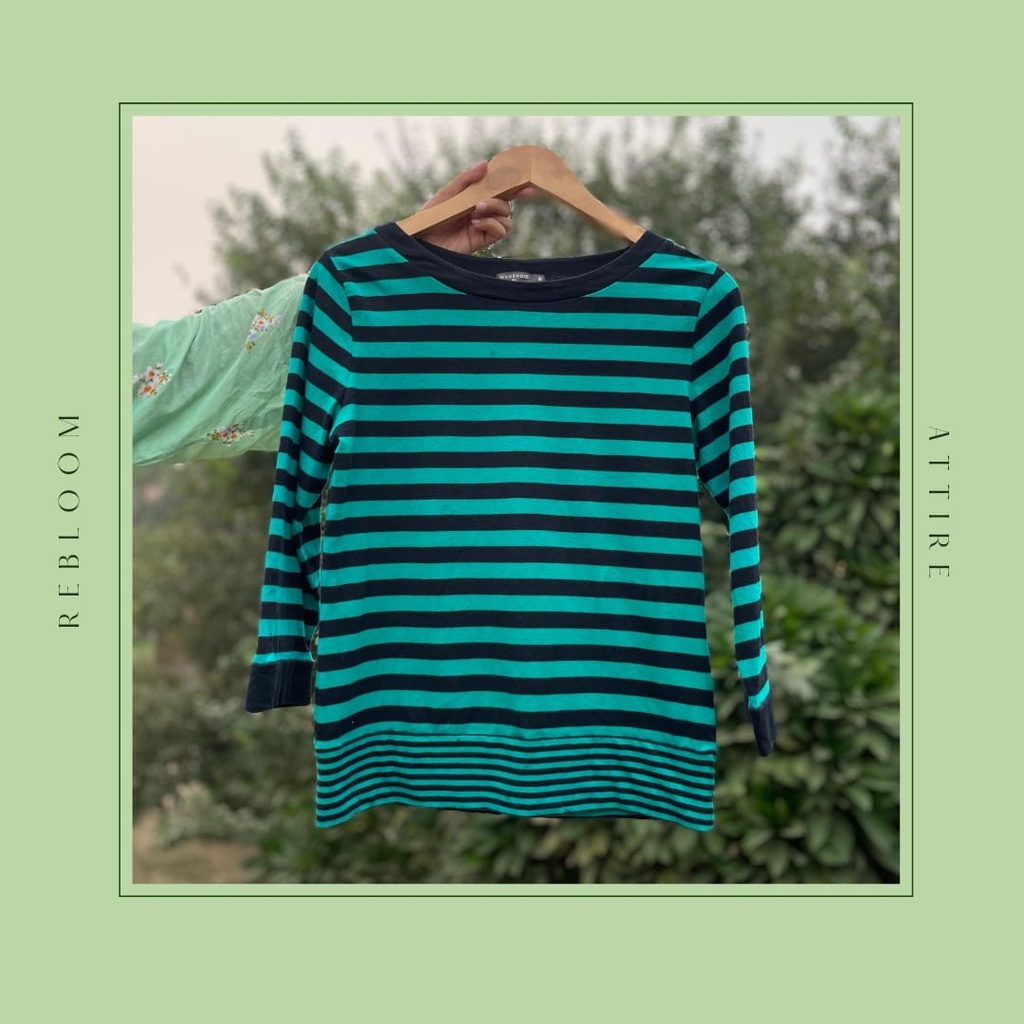 Green and Black Striped Shirt