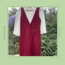 Maroon and White Dress
