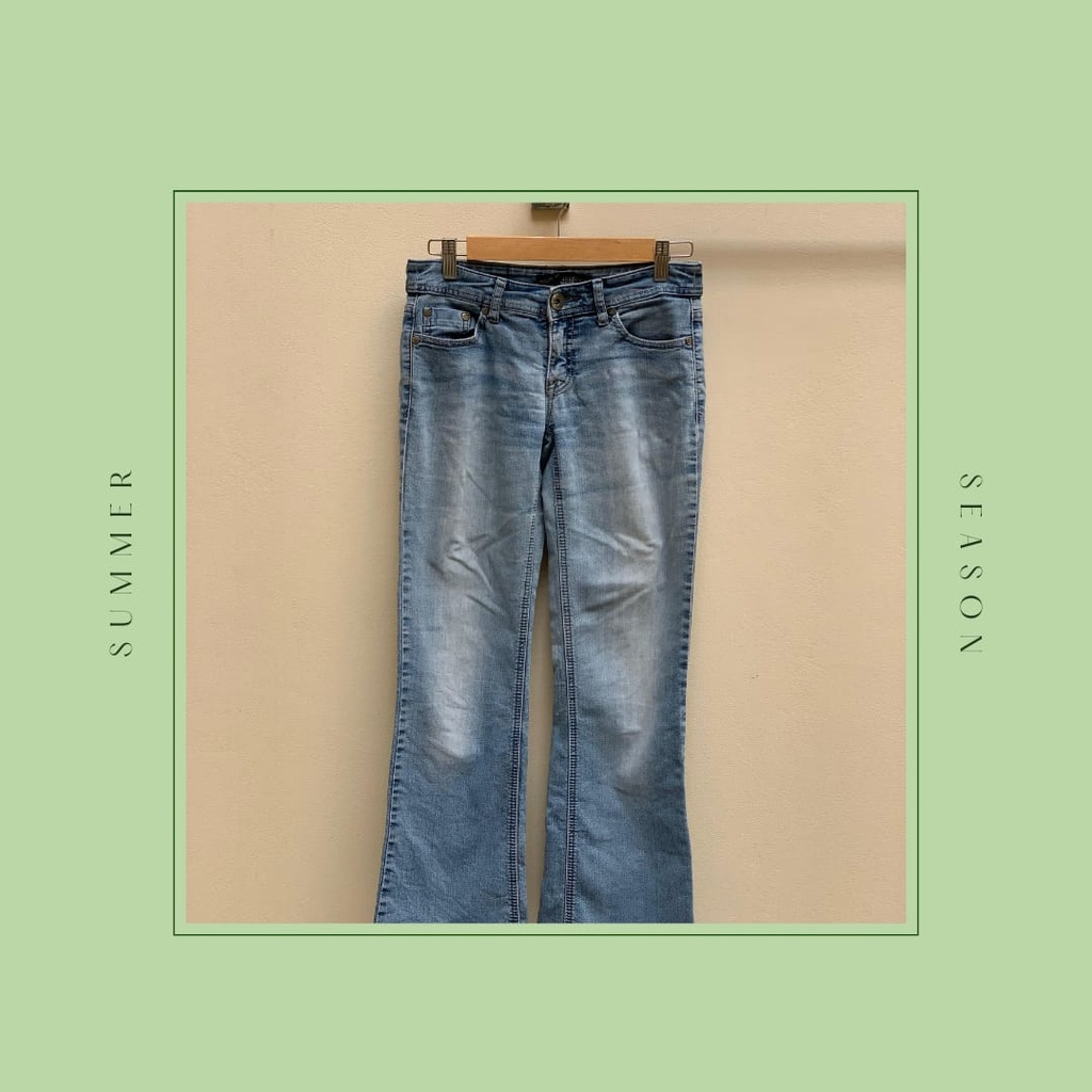 Wide leg blue pants