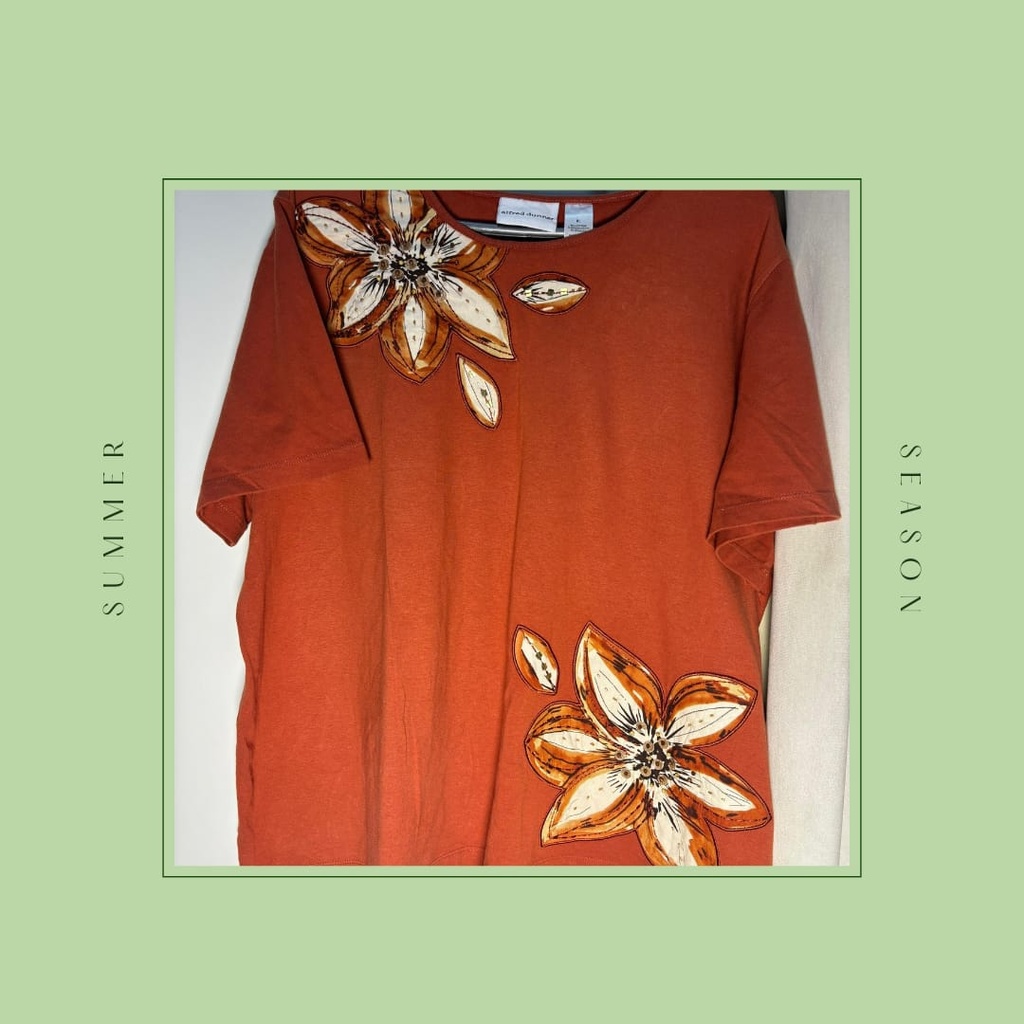 Vintage Orange Floral T-Shirt
