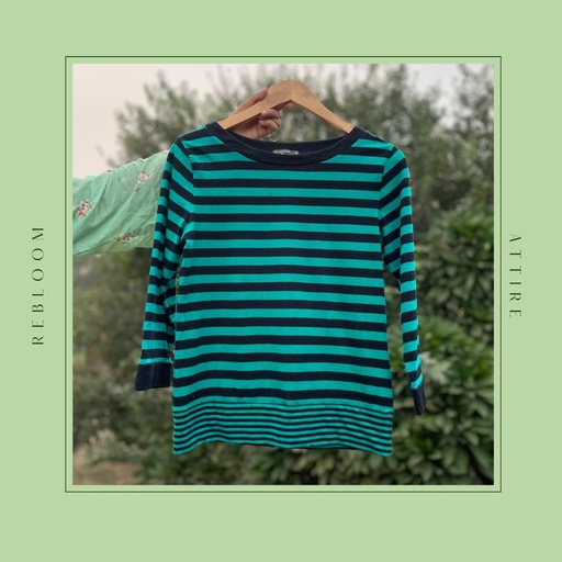 Green and Black Striped Shirt