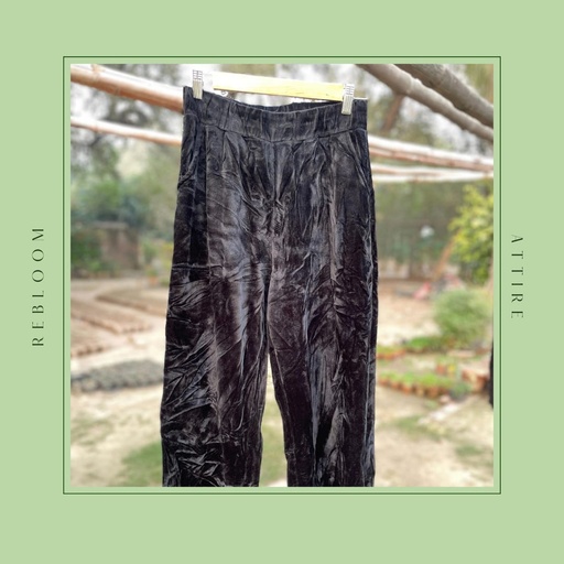 Black velvet trousers