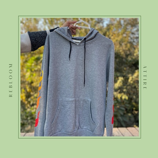 Unisex Hoodie with flamey sleeves