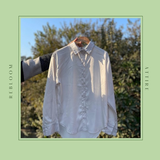 White Silk Button Down Shirt 