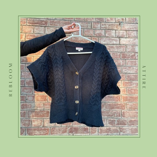 Black Crop Cardigan