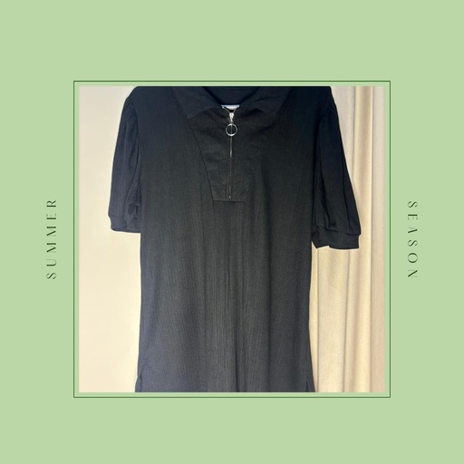 Black Puff Sleeves Knit Top