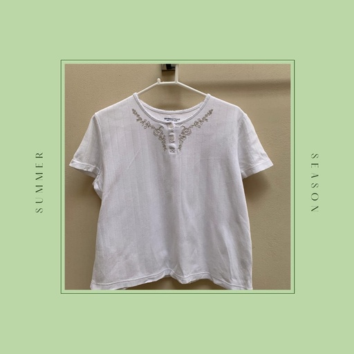 Vintage white embroidered top