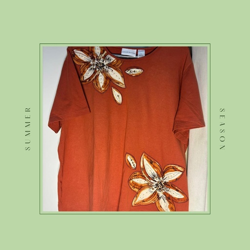 Vintage Orange Floral T-Shirt