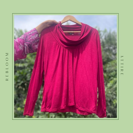 Maroon Cowl Neck Top